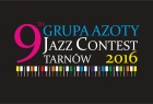 Czarne tło, a na nim kolorowy napis 9th Grupa Azoty Jazz Contest Tarnów 2016