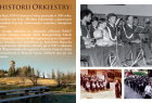Plakat zarys historii orkiestry, archiwalne zdjęcia.