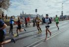biegacze i kibice na krakowskiej ulicy