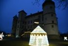 Zamek w Wiśniczu nocą.