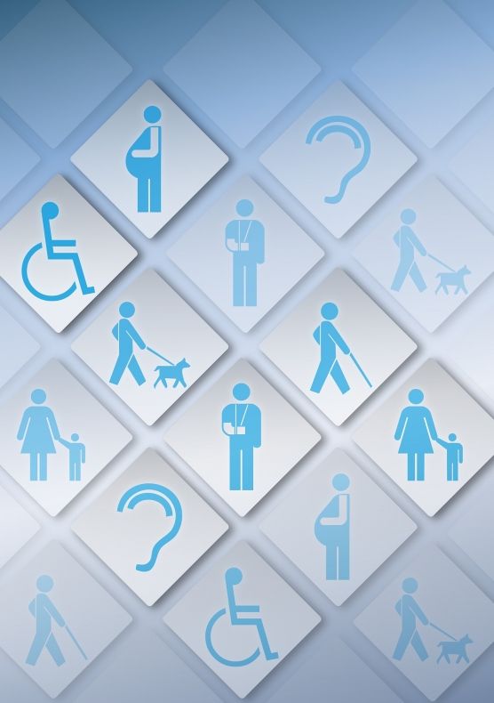 Klawisze z piktogramami osób z niepełnosprawnościami