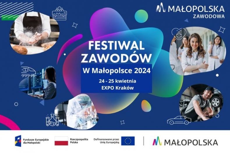 Plakat promujący Festiwal Zawodów 2024.