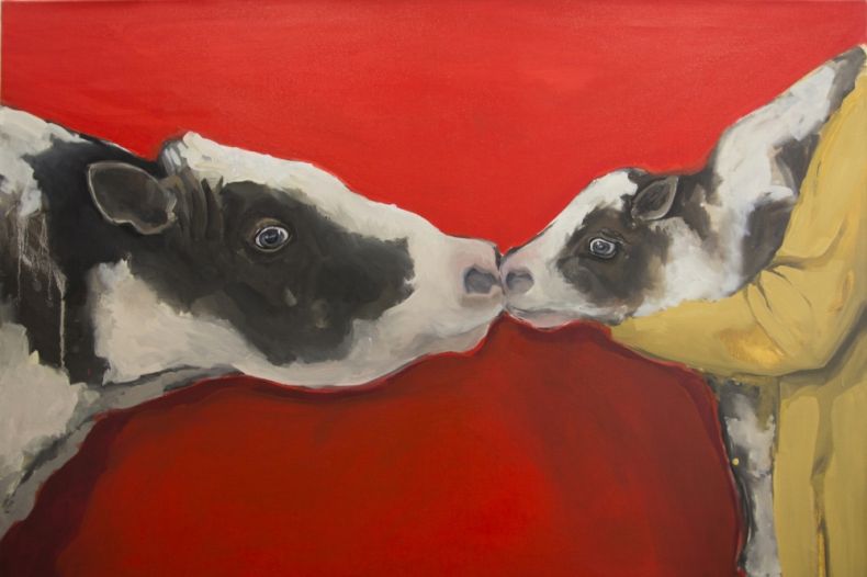 rysunek przedstawiający dwie krowy
