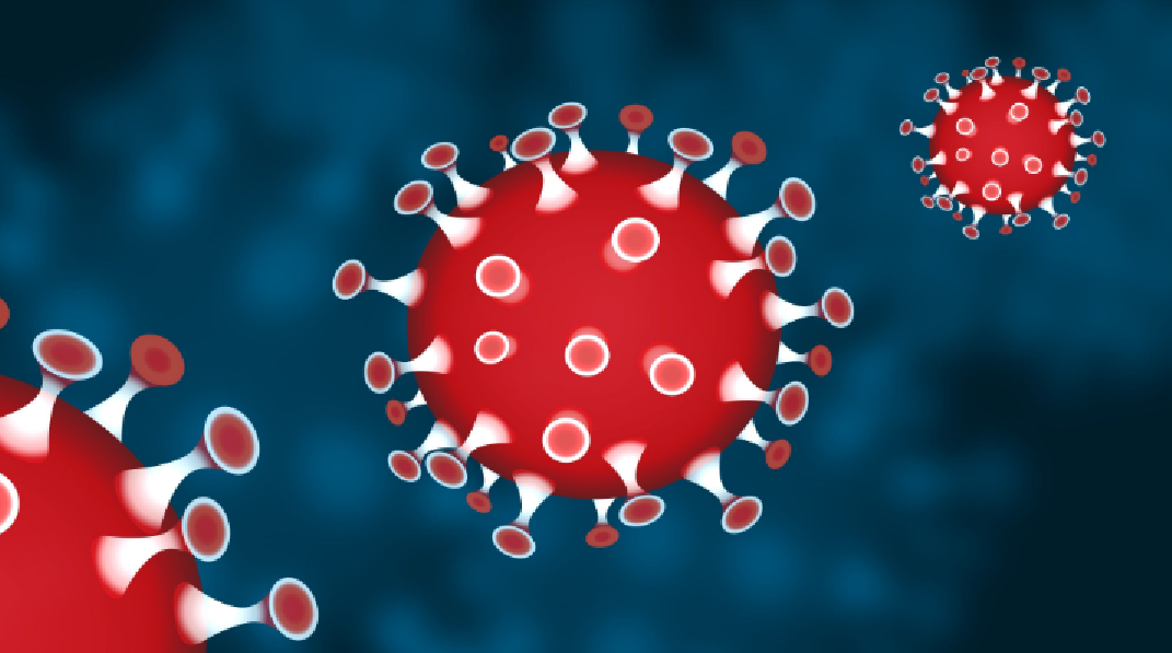 Grafika ilustrująca wirusa Covid-19
