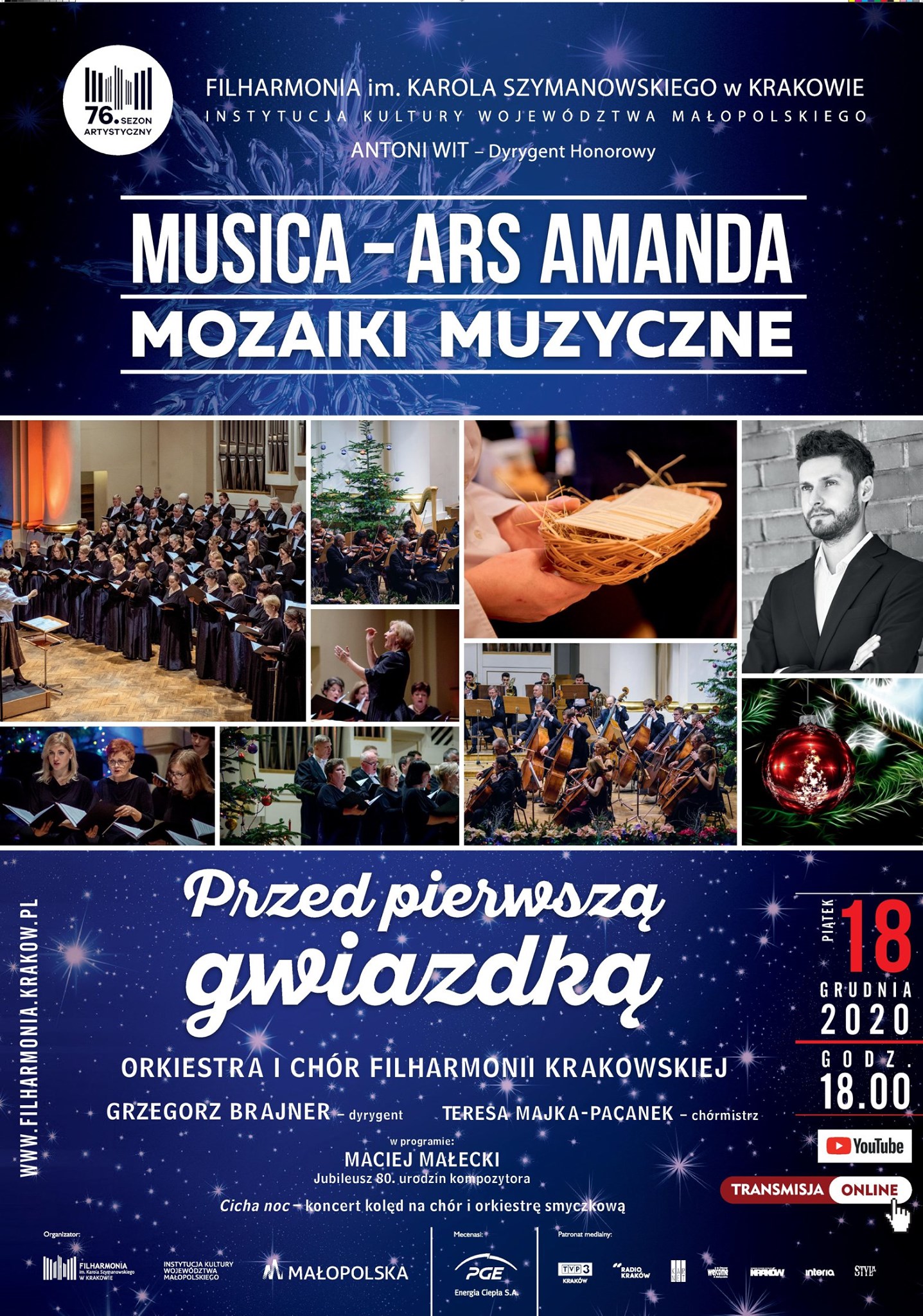 Plakat koncertu Musica-Ars Amanda w Filharmonii Krakowskiej
