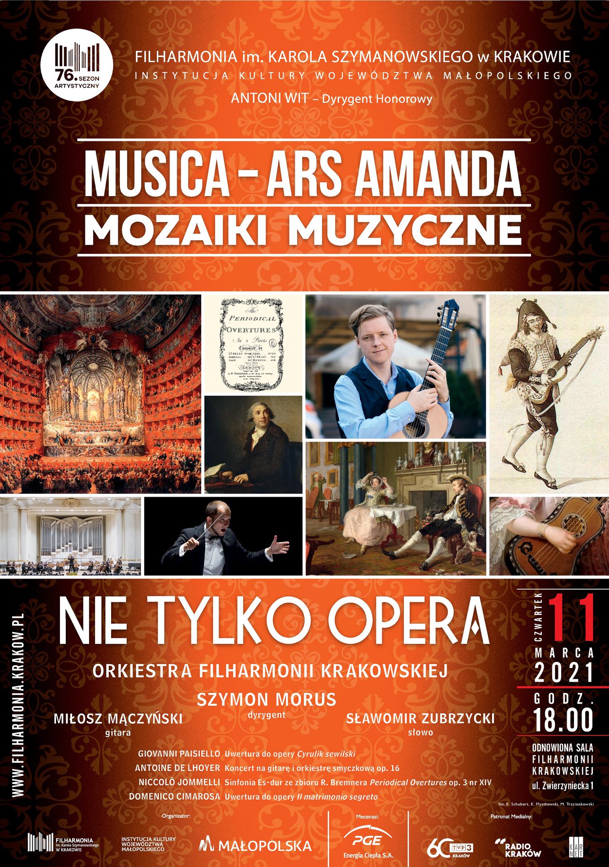 Plakat koncertu w Filharmonii Krakowskiej