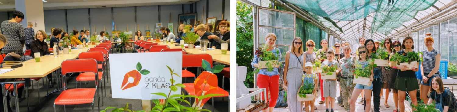 Uczestnicy projektu Ogród z klasą propagującego zakładanie ogrodów przyszkolnych w Krakowie