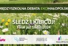 Grafika promująca Debatę. Widoczna zielona i kwiecista łąka oraz napisy: Śledź i kibicuj.