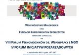 Przejdź do: Zapraszamy na VIII Forum Pełnomocników ds. Współpracy z NGO oraz IV Małopolskie Forum Inicjatyw Pozarządowych