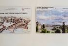 Zdjecie przedstawia dwa obrazki - pierwszy plan miasta Żółkiew, drugi: kolorowe miasto Żółkiew-widok na kościół i Rynek.