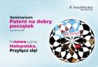 grafika promująca wydarzenie, z nazwą wydarzenia, kolorową rozetą i hasłem "Innowacyjna Małopolska. przyłącz się!"
