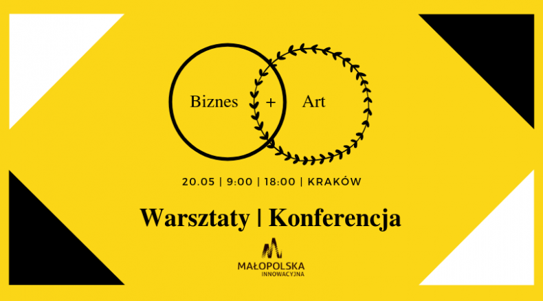 Grafika przedstawia baner zapraszajacy na konferencję - na żółtym tle dwie obrączki i tytuł wydarzenia