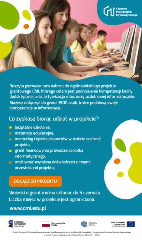 Plakat Centrum Mistrzostwa Informatycznego