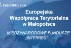 Napis: Europejska Współpraca Terytorialna w Małopolsce