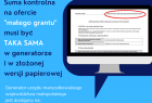 Grafika informująca o sumie kontrolnej na formularzu małego grantu