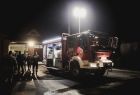 Nowy wóz strażacki OSP Bobin, wieczór zapalone światła wozu