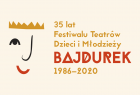 Grafika przedstawiająca rysy twarzy z koroną na głowie oraz nazwę festiwalu