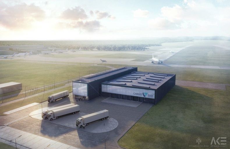 wizualizacja nowego terminala cargo na lotnisku w Balicach