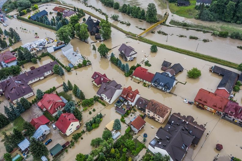 Na zdjęciu podtopienia w Małopolsce