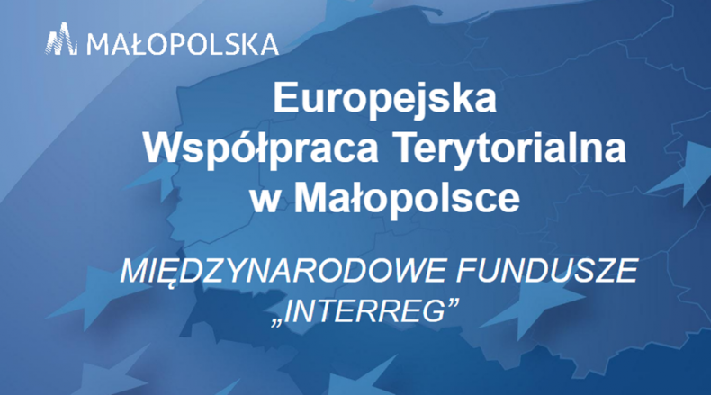 Napis: Europejska Współpraca Terytorialna w Małopolsce