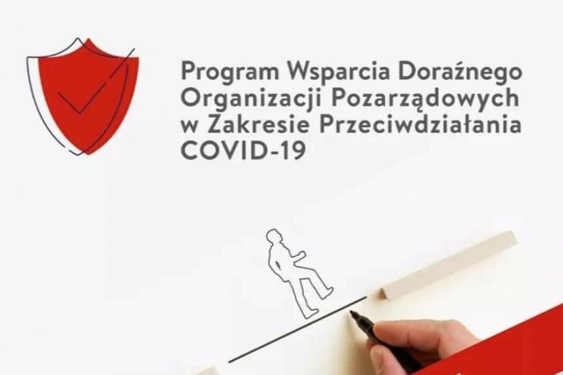 Zdjęcie przedstawia plakat zapraszający do udziału w programie wsparcia doraźnego