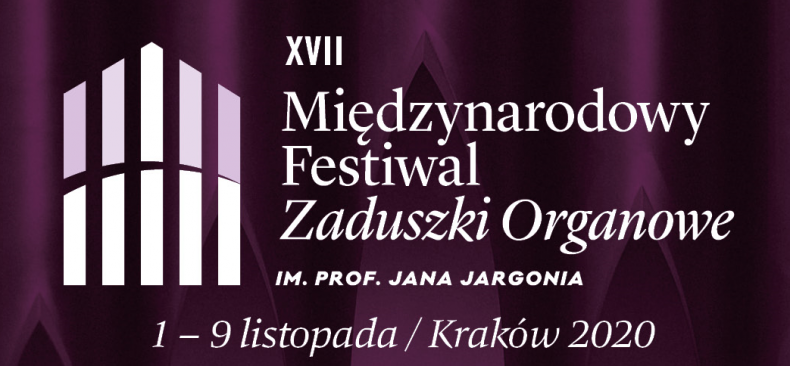 grafika festiwalu. zarys organów na fioletowym tle