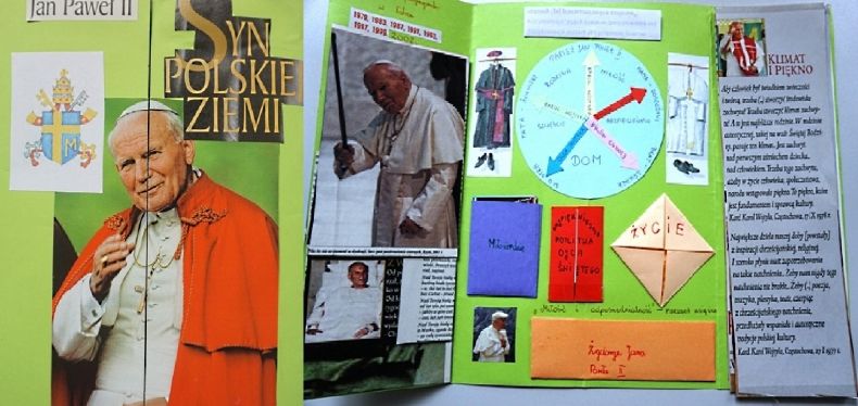Jedna z prac konkursowych, która przedstawia Jana Pawła II