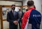 Wyjazdowe posiedzenie Zarządu Województwa Małopolskiego w Zakopanem. Wicemarszałek Łukasz Smółka, Iwona Gibas i Marta Malec-Lech z zarządu województwa w trakcie odwiedzin w Centralnym Ośrodku Sportu w Zakopanem