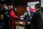 Marszałek województwa małopolskiego Witold Kozłowski podczas spotkania z dziennikarzami
