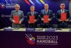 Sygnatariusze listu intencyjnego w sprawie 28. Mistrzostw Świata w Piłce Ręcznej Mężczyzn 2023.