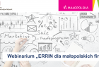 Zaproszenie na webinarium „ERRIN dla małopolskich firm i instytucji” - banner