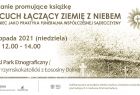 Plakat z tekstem informującym o wydarzeniu z prawej strony grafika przedstawiającą trumnę, unoszącą się w stronę rozświetlonego krzyża. Za trumną ciąg koralików różańcowych oraz liczne krzyże.