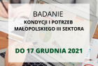 Grafika dotycząca badanie kondycji i potrzeb małopolskiego sektora.