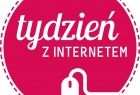 Grafika wydarzenia. Na czerwonym tle w kole napis: Tydzień z internetem, oraz grafika myszki komputerowej