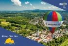 Grafika promocyjna akcji, balon Małopolski na tle nieba
