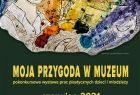 Plakat z informacjami o wystawie, w górnej części praca dziecięca z wizerunkiem Bolesława Barbackiego. 