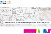 Przejdź do: ERRIN dla małopolskich firm i instytucji
