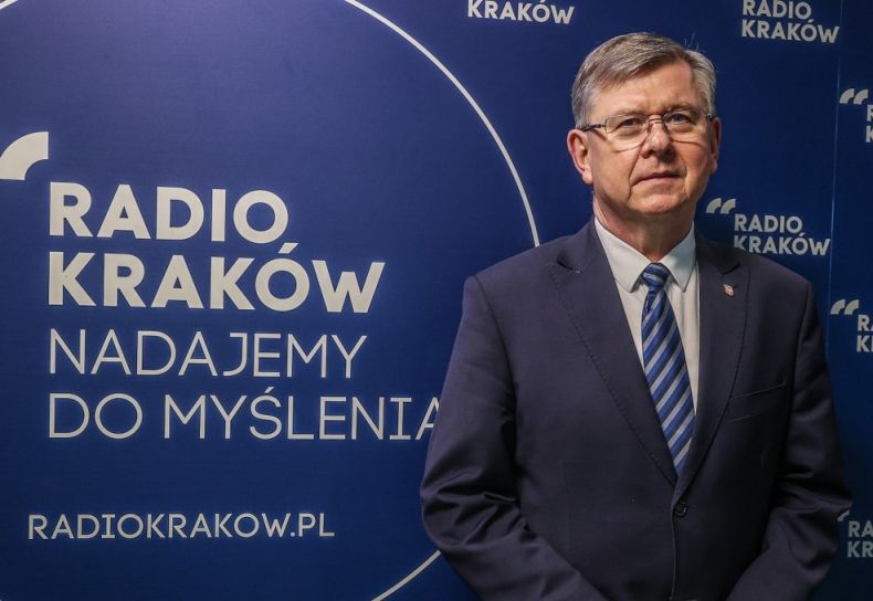 Marszałek Województwa Małopolskiego Witold Kozłowski podczas wizyty w Radiu Kraków