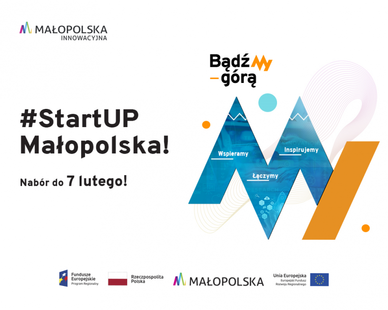 Napis #StartUp Małopolska!