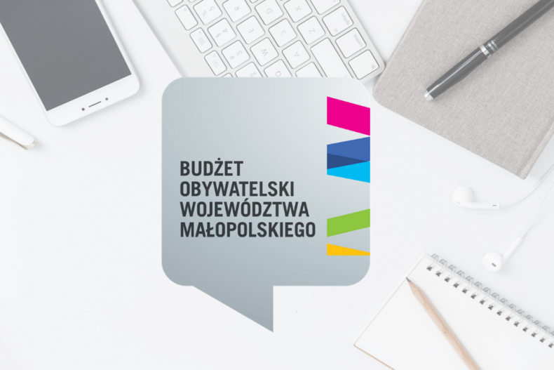 Grafika. Plansza z napisem Budżet Obywatelski Województwa Małopolskiego