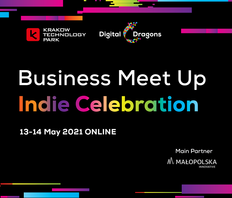 Plakat wydarzenia Business Meet Up Indie Celebration.