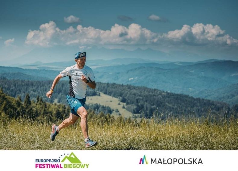 grafika zapraszająca na Europejski Festiwal Biegowy