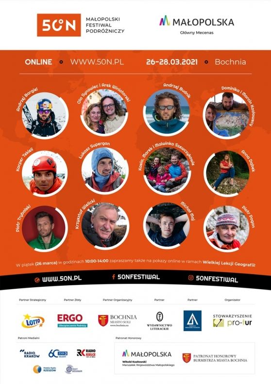 Plakat Małopolskiego Festiwalu Podróżniczego 50°N