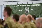 Baner z napisem 15 lat Wojsk Specjalnych 2007 2022.