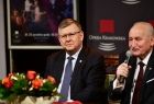 Marszałek Województwa Małopolskiego Witold Kozłowski i Marszałek województwa warmińsko - mazurskiego Gustaw Marek Brzezin w trakcie udzielania wywiadu.