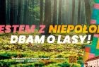 Plakat promujący akcję sprzątania lasu w Niepołomicach
