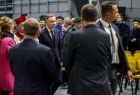 Widok na uczestników uroczystości inauguracji 98. roku akademickiego na Uniwersytecie Ekonomicznym, w tłumie gości Prezydent RP Andrzej Duda