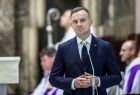 Prezydent Andrzej Duda przemawia do mikrofonu podczas mszy świętej