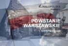 Grafika rocznicowa z napisem "Powstanie Warszawskie - Małopolska Pamięta"