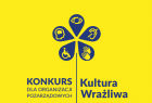 Niebieski kwiat na żółtym tle, z napisem "Kultura Wrażliwa" - konkurs dla organizacji pozarządowych